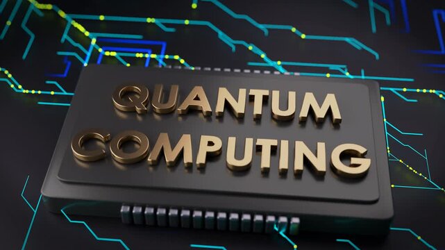 Quantum Computing Processor Futuristic Data Flow Animation Technology