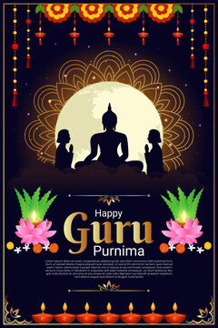 Vector illustration of Happy Guru Purnima social media template