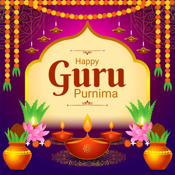 Vector illustration of Happy Guru Purnima social media template
