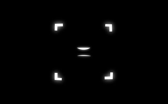 scanner icon animation isolated scanner neon shine icon animation .