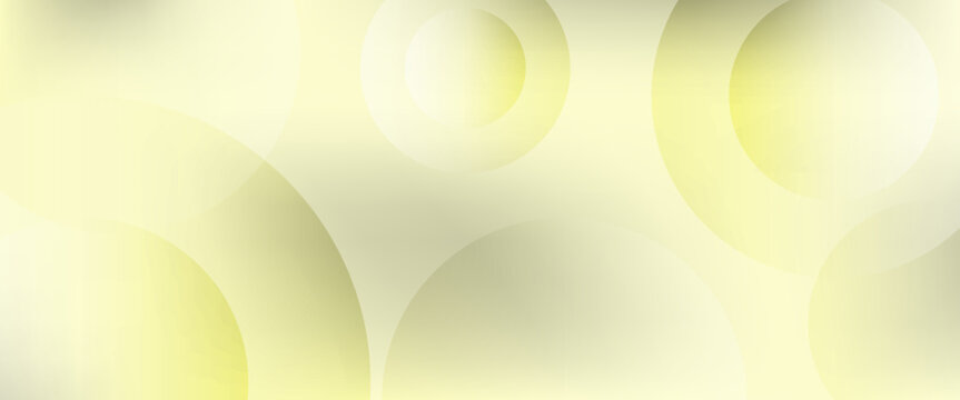 Abstract soft yellow and white geometric background with overlapping circles, elegant minimalist gradient vector banner for modern corporate presentation or web header design