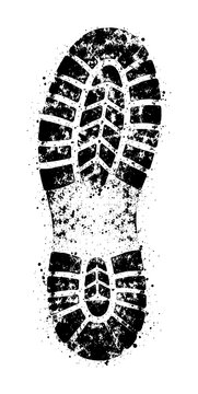 PNG Grunge boot print illustration.