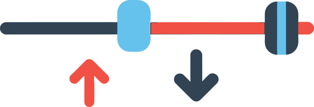 Slider control with arrows indicating increase and decrease.