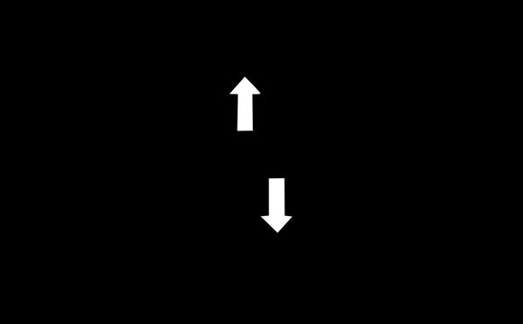 arrow pointing up animation. Download sign on green screen.4K video. Dow direction arrows symbol. arrow button icon or swipe-up arrow signal animation. download icon sign. on a white background