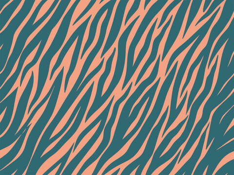 Vibrant teal and coral zebra print pattern design