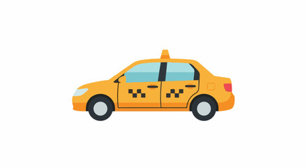 Obraz premium Illustration of a yellow taxi car with checkered signs on the doors