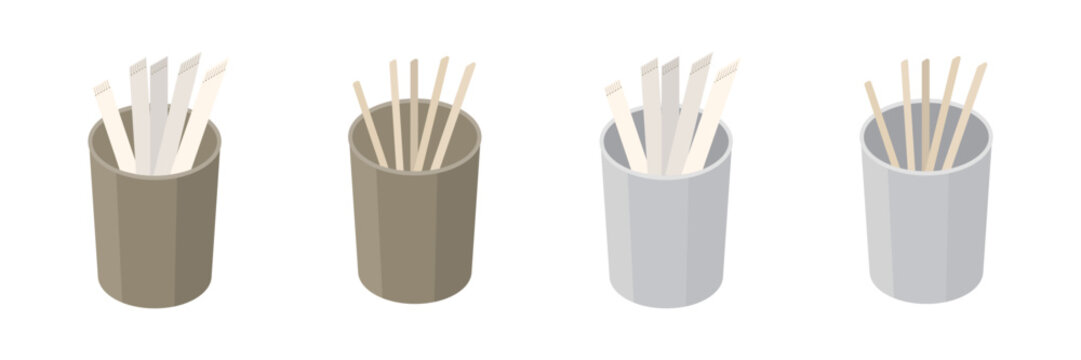 カフェのセルフサービス用スティックシュガーとマドラー