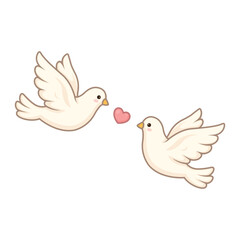 Fototapeta premium Cute pair of love birds vector illustration