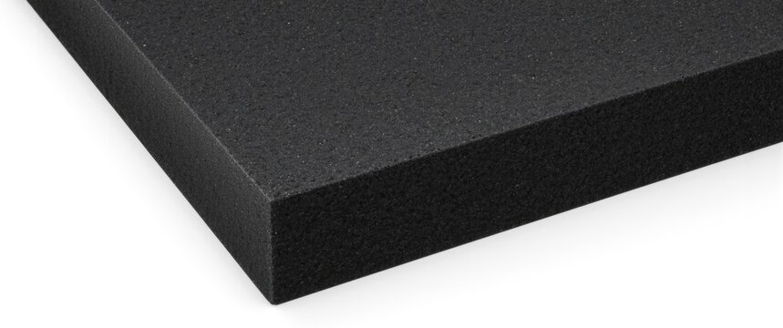 Black foam sheet with a smooth edge