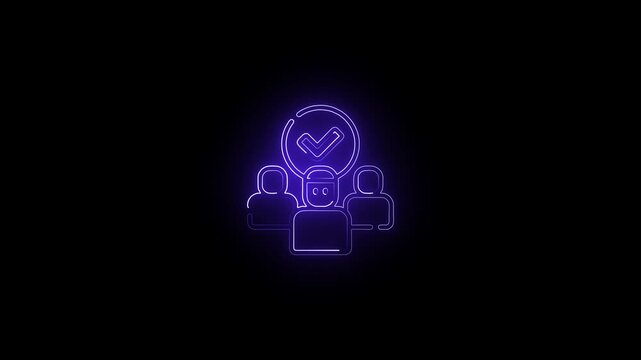 glowing neon Training icon isolated on black background. Class Icon illustration of teaching and learning in a classroom setting. presentation icon illustrating a lecturer addressing ...