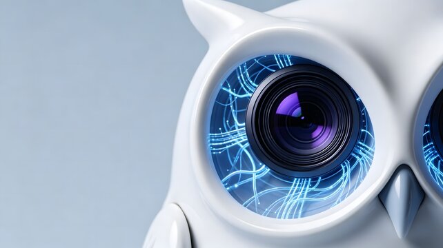 Artificial intelligence vision and deep learning concept bionic bird