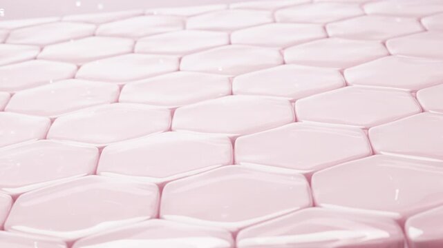 Dual Layer DNA Molecule Capsule Dropping on Skin for Luminous Radiant Aura Glow. 3D rendering