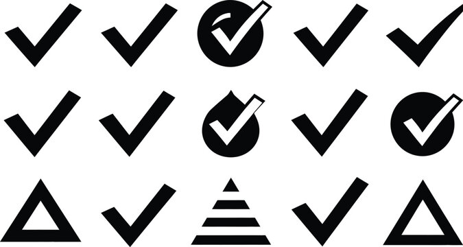 Checkmark collection various tick symbols selection graphic