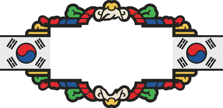 South Korean flag decorative border symbol.