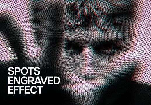 Engraved Spots Photo Effect For Poster And Print Design