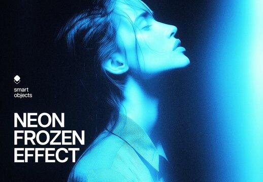 Frozen Neon Glow Photo Effect For Poster And Social Media Design