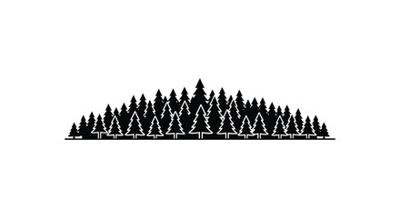 Forest Silhouette Against White Background Minimalist Vector Illustration © Bristy