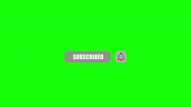 4k subscribe lower third button animation with green screen background