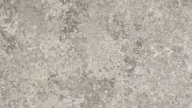 A close-up view of weathered, textured concrete with patches of gray paint or dirt on its surface.