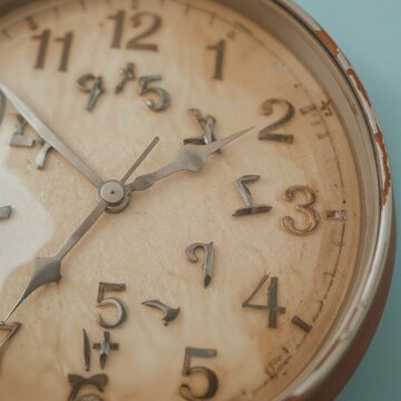 clock numbers scrambled but still showing normal time