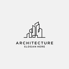 Fototapeta premium Minimalist Architecture Logo Design for Modern Construction Company.