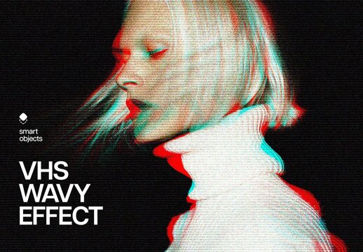 VHS Wavy Photo Effect For Poster And Social Media Design