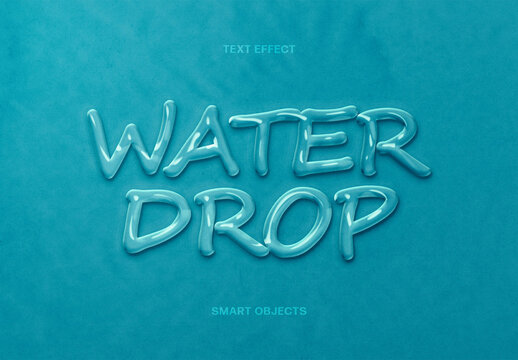 Water Drop Text Effect For Logo And Poster Typography