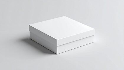 Fototapeta premium A white rectangular box on a plain background.