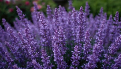 Obraz premium Lavender flowers in full bloom in a garden