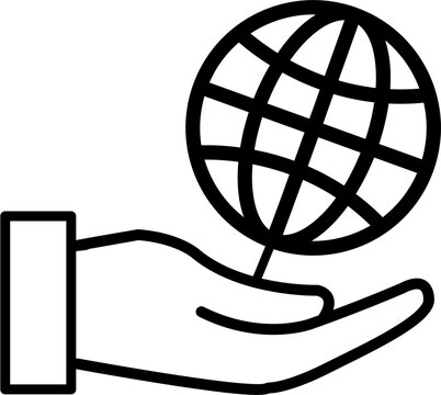 Hand eart symbol world.