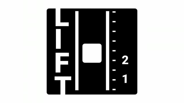 Elevator Sign Animation on White Background