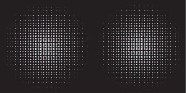 striking monochrome abstract texture combining white marble-like cracks with a futuristic halftone dot pattern on a deep black background. This high-contrast design creates a modern, dramatic, and sop