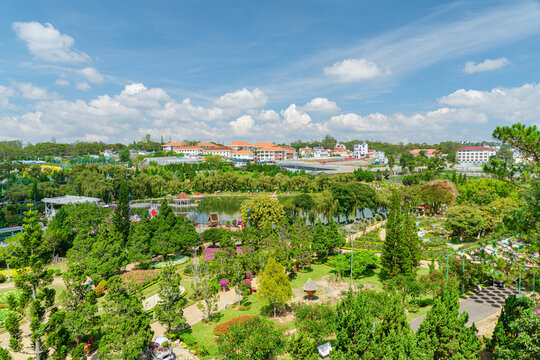 Awesome aerial view of Dalat city (Da Lat), Vietnam