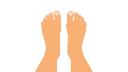 Obraz premium Top view of bare feet isolated on white background