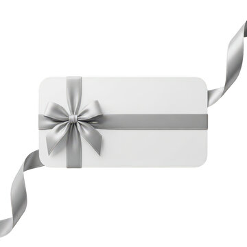 Elegant silver gift card with ribbon
