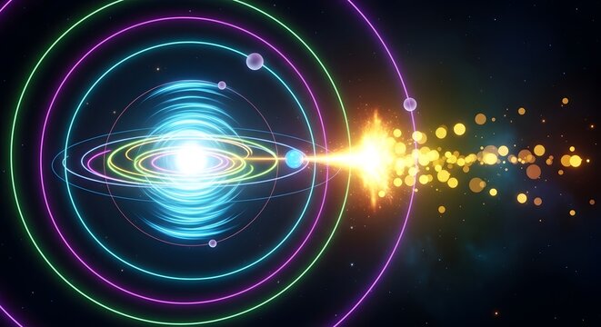 Vibrant Electron Transition in Atomic Orbitals with Glowing Energy Emission