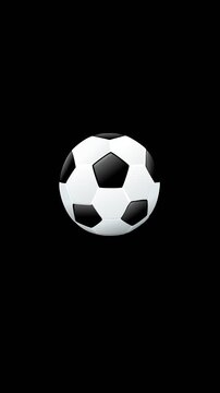 Sports championship, dynamic soccer game play or active lifestyle concept. Animated bouncing classic football. Chroma key green screen with alpha channel. (loopable)