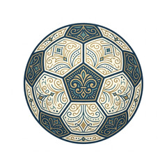 Ornate Soccer Ball with Fleur de Lis Pattern. © Dian