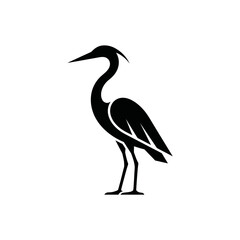 Obraz premium Minimalist modern black walking ibis curlew bird logo icon vector illustration