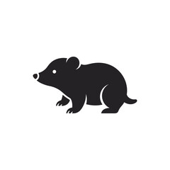 Fototapeta premium Minimalist modern black walking mole field mouse logo icon vector illustration