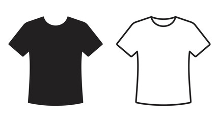 Naklejka premium Black And White T shirt Silhouettes On White Background