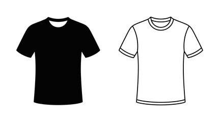 Fototapeta premium T shirt Silhouette And Outline On White Background