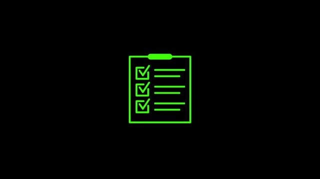 Minimal clipboard checklist icon featuring completed tasks,productivity concept, office planning symbol, task management illustration for applications.