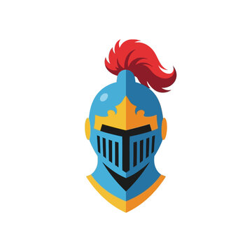 Stylized Knight Helmet with Plume - A Symbol of Valor and Protection.