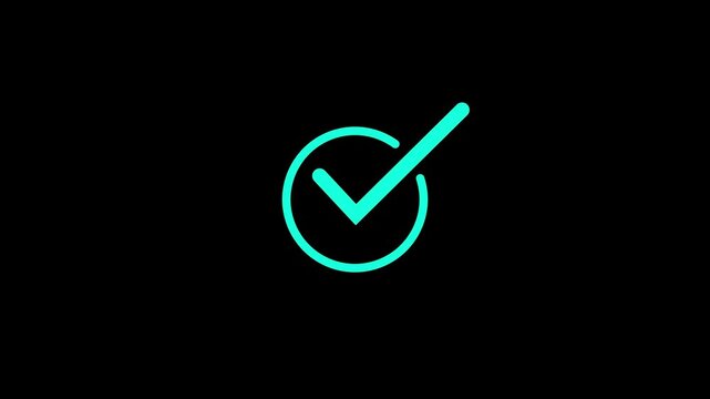 check mark icon. checkmark isolated on white background. Green, black and white checkmark button in flat on transparent background.