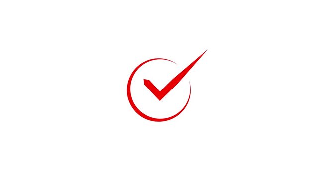 Check mark in round sign. Green tick checkbox vector illustration. Vector Illustration of White Check Icon in black.