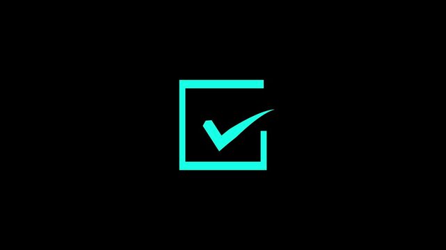 check mark, icon, logo, vector. square frame - stock vector.