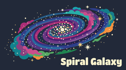 magnificent spiral galaxy surrounded vector by colorful nebula clouds representing deep space exploration cosmic mystery and astronomical beauty © Ethan