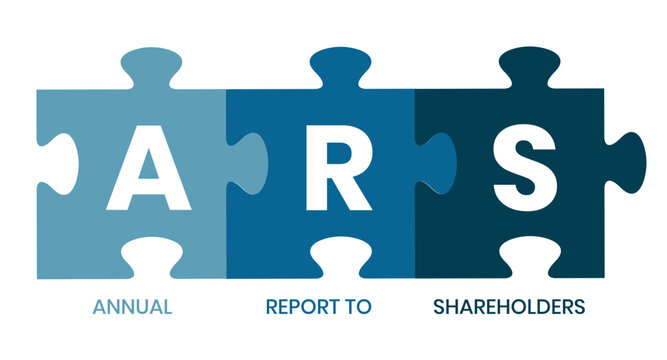 ARS - Annual Report to Shareholders acronym. business concept background. vector illustration concept with keywords and icons. lettering illustration with icons for web banner, flyer