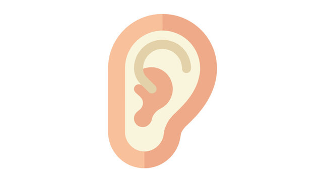 A detailed illustration of a human ear with iris and pupil detail in a clean flat landscape style on a digital platform